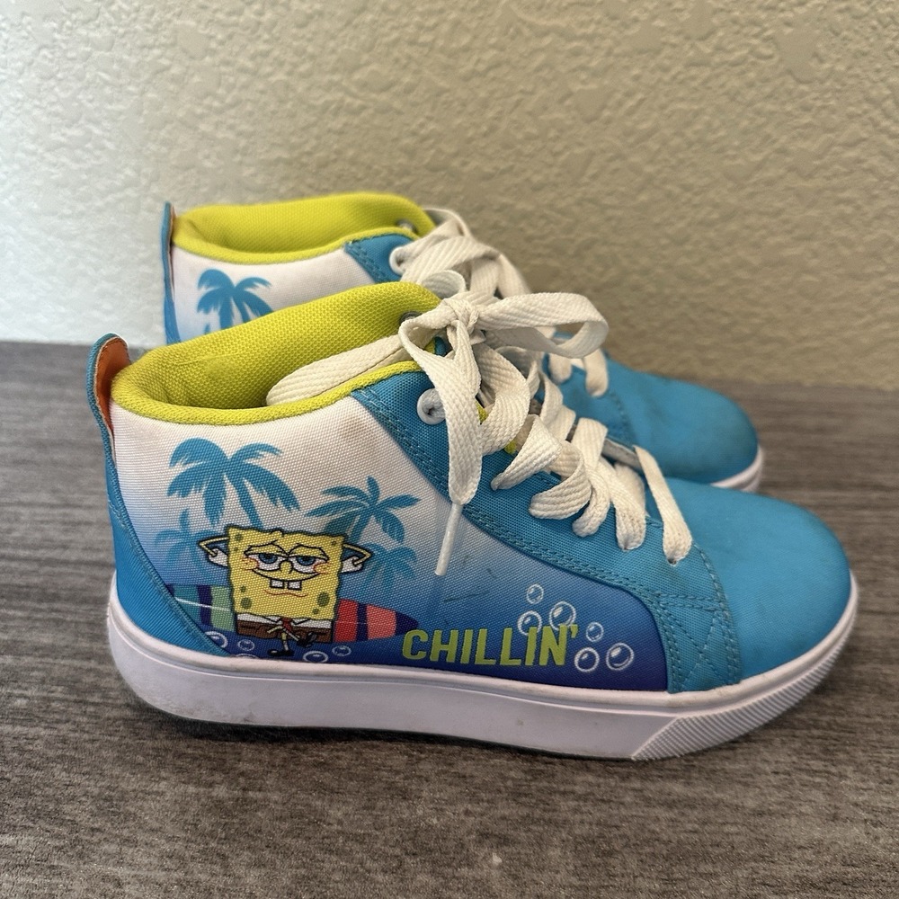 SpongeBob Heelys YOUTH Size 4  SpongeBob high Tops Wheels Holiday Skates